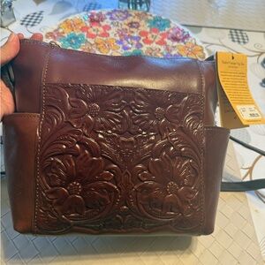 Patricia Nash Brown Embossed Shoulder Bag